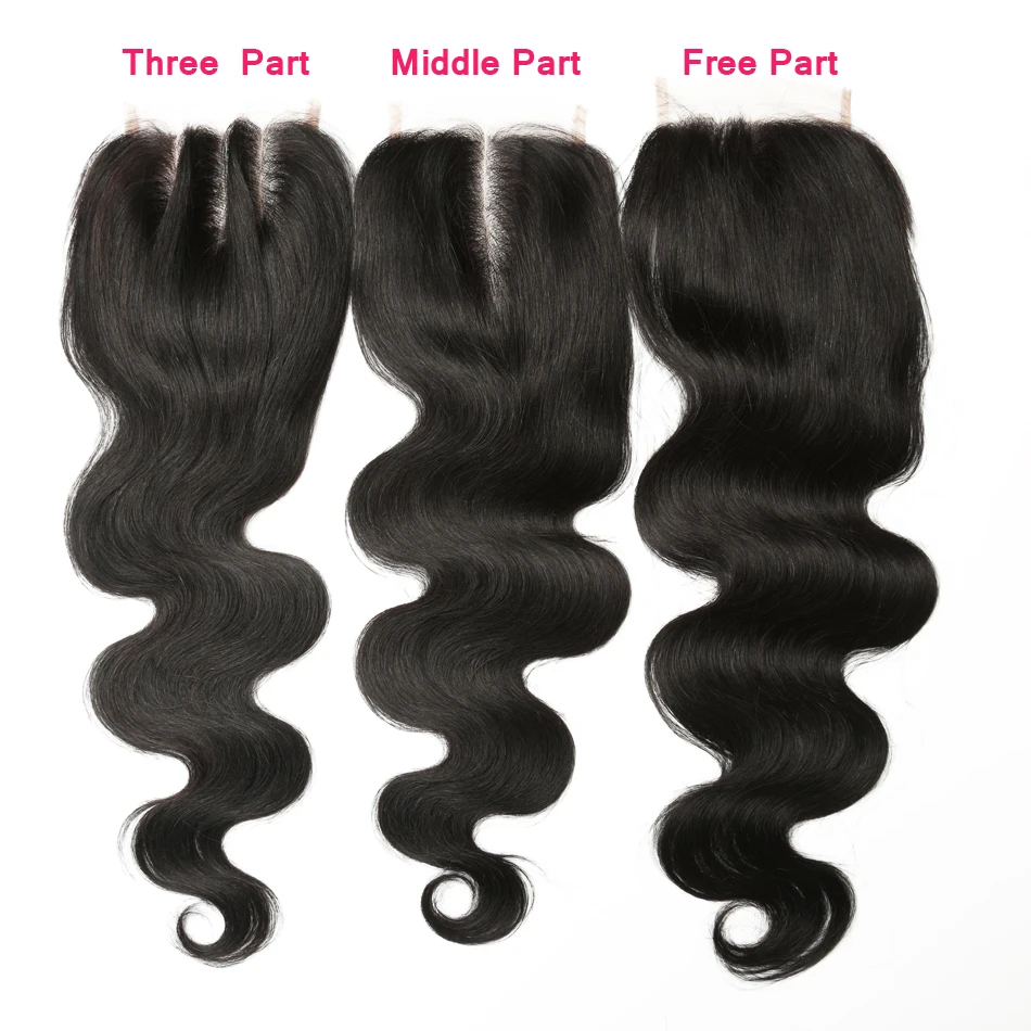 Wonder Beauty Malaysian Hair Body Wave 4 Bundles With Closure Middle/Free/Three part 5 bundles deal non Remy hair 8-30inches