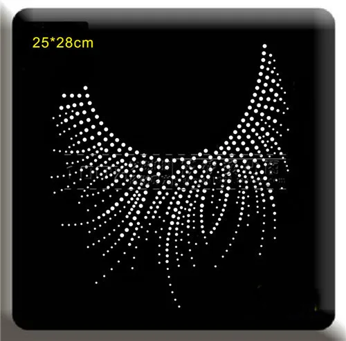 

2pc/lot Sweater neckline hot fix motif iron on crystal transfers design iron on rhinestone motifs appliqe patches