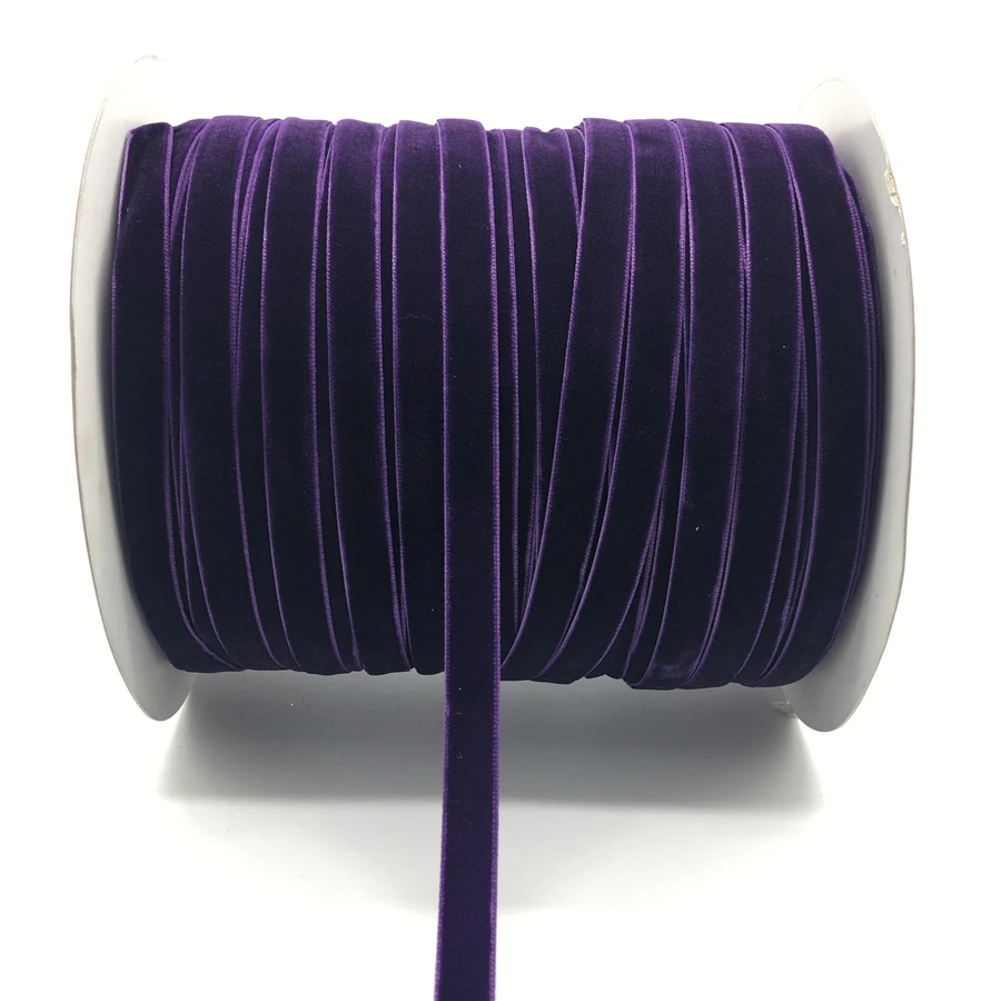 5 ярдов/партия, 3/8 дюйма, 10 мм, мягкая удобная бархатная лента, повязка на голову, заколки, бант, свадебное, Рождественское украшение - Цвет: Purple