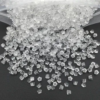 

200pcs Transparent Plum Earring Backs Soft Silicone Earrings Stopper Rubber Ear Plugs Earring Accessory for Diy Jewelry Making