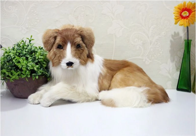 Dorimytrader lifelike animal wolf dog plush toy simulation animals Sheepdog Golden retriever dog Home Decoration Photography props DY80008 (20)