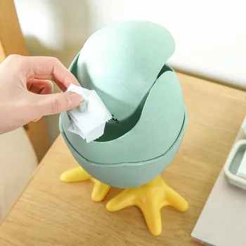 

Creative Mini Trash Can Wheat Fiber Eco-friendly Desktop Rubbish Storage Box Home Living Room Detachable Cover Storage Bucket