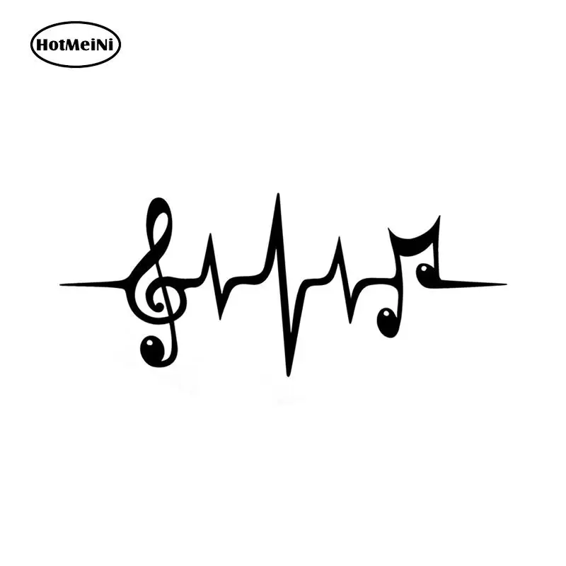 

HotMeiNi Fashion Music Symbol Vinyl Car Sticker Black/Silver Decor For Window Bumper Laptop Waterproof 15*6.3cm