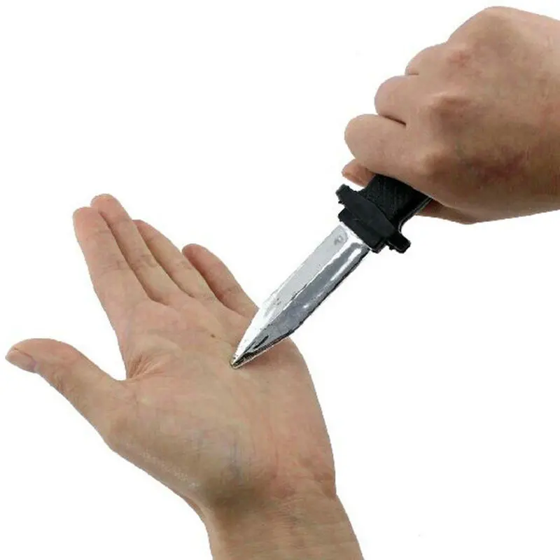 Funny Magic Plastic Retractable Knife Dagger Fake Weapon Disappearing