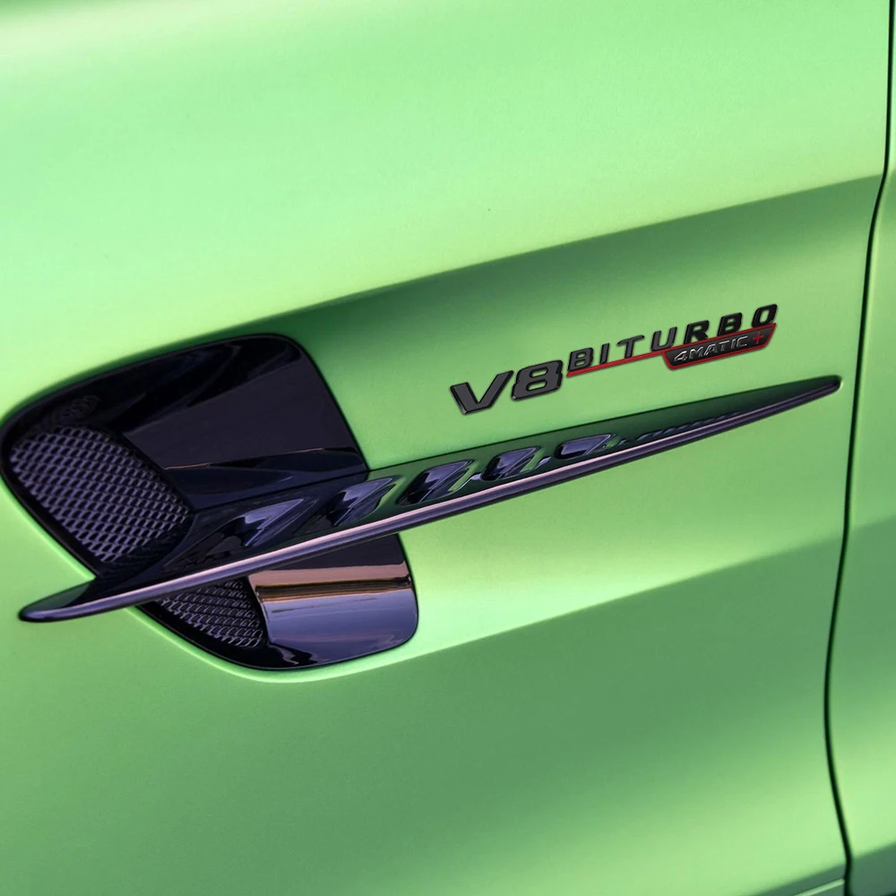 2 шт. V8 BITURBO 4matic стикер Fender для автомобиля наклейки Mercedes AMG W212 W211 W210 W124 W163 W176 W205 W204 W202