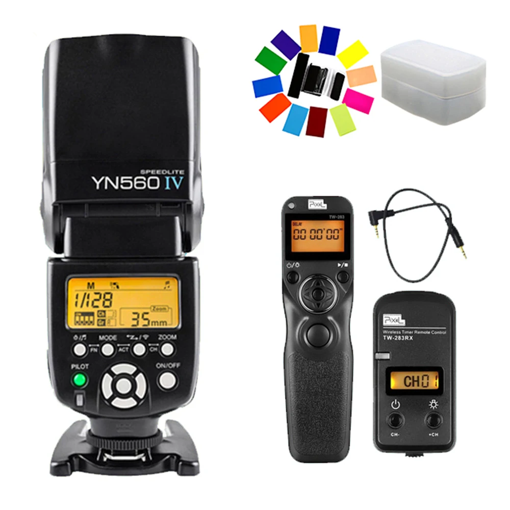 

YONGNUO YN560 IV YN-560 IV Flash Speedlite & Pixel TW-283 E3 Shutter Release For Canon 70D 1200D 1100D 1000D 760D 750D 700D 60D