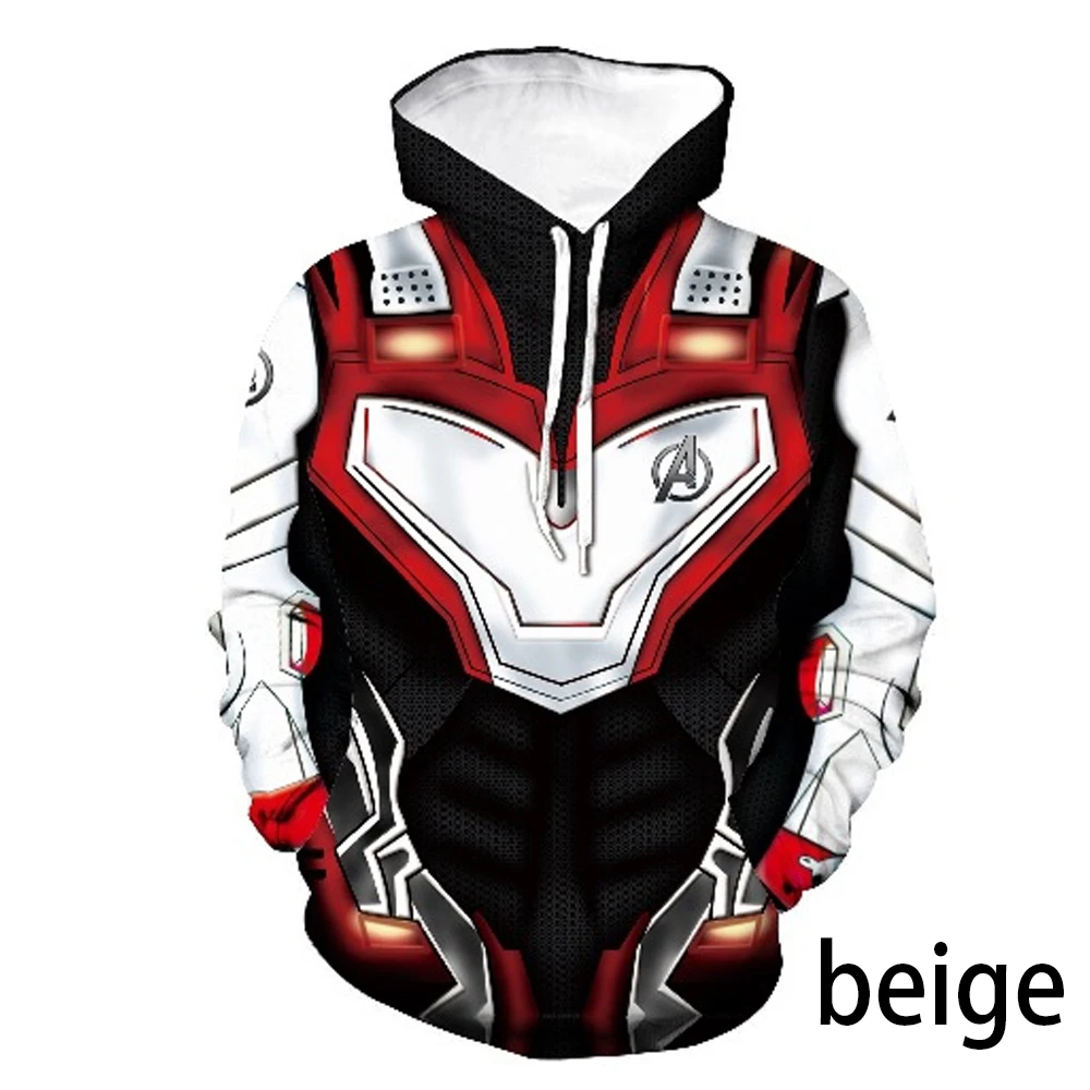 Avengers Endgame Zipper Hoodie Quantum Realm Sweatshirt Hoodies Superhero jacket Plus Size Iron Man Cosplay Costume For Man