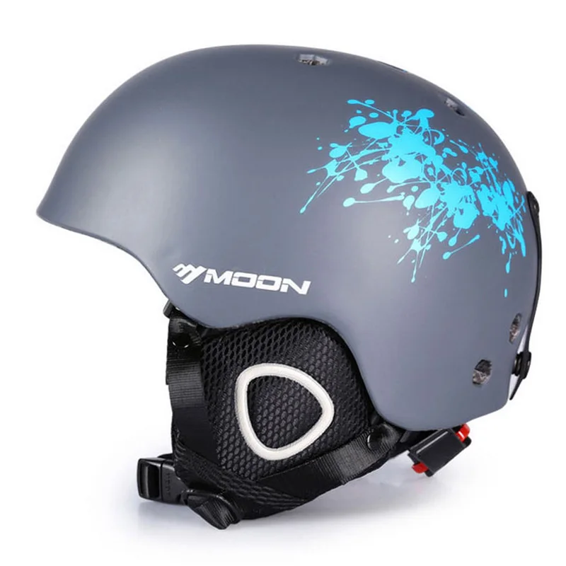 Casco de esquí para hombre / mujer y niños, equipo de casco de snowboard  para adultos de monopatín de seguridad moldeado integralmente[Negro / L]