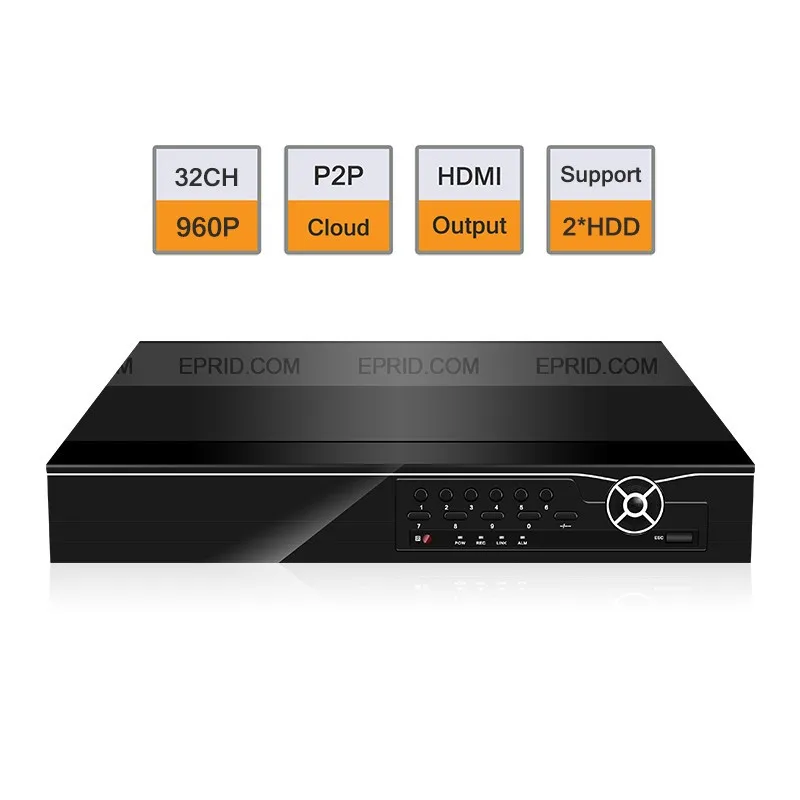 

32CH 960P Realtime Recording 8CH Playback NVR HDMI Output P2P Cloud 1.25U