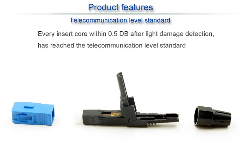 GONGFENG 100 шт оптоволоконный быстрый холодный соединитель FTTH SC Одномодовый UPC/APC Быстрый Соединитель отправляется в Россию
