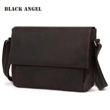 Черный Ангел Винтаж натуральная кожа сумки классический дизайн мужская сумка почтальон, модные сумки через плечо, сумки через плечо, сумки для мужчин