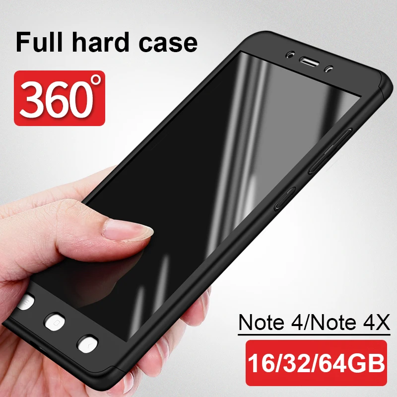 

360 Degree Full Case Xiaomi Redmi Note 4X Note 4 Redmi 4X Protective Glass + Protective Back Cover Matte Cases Xiaomi Redmi 4X