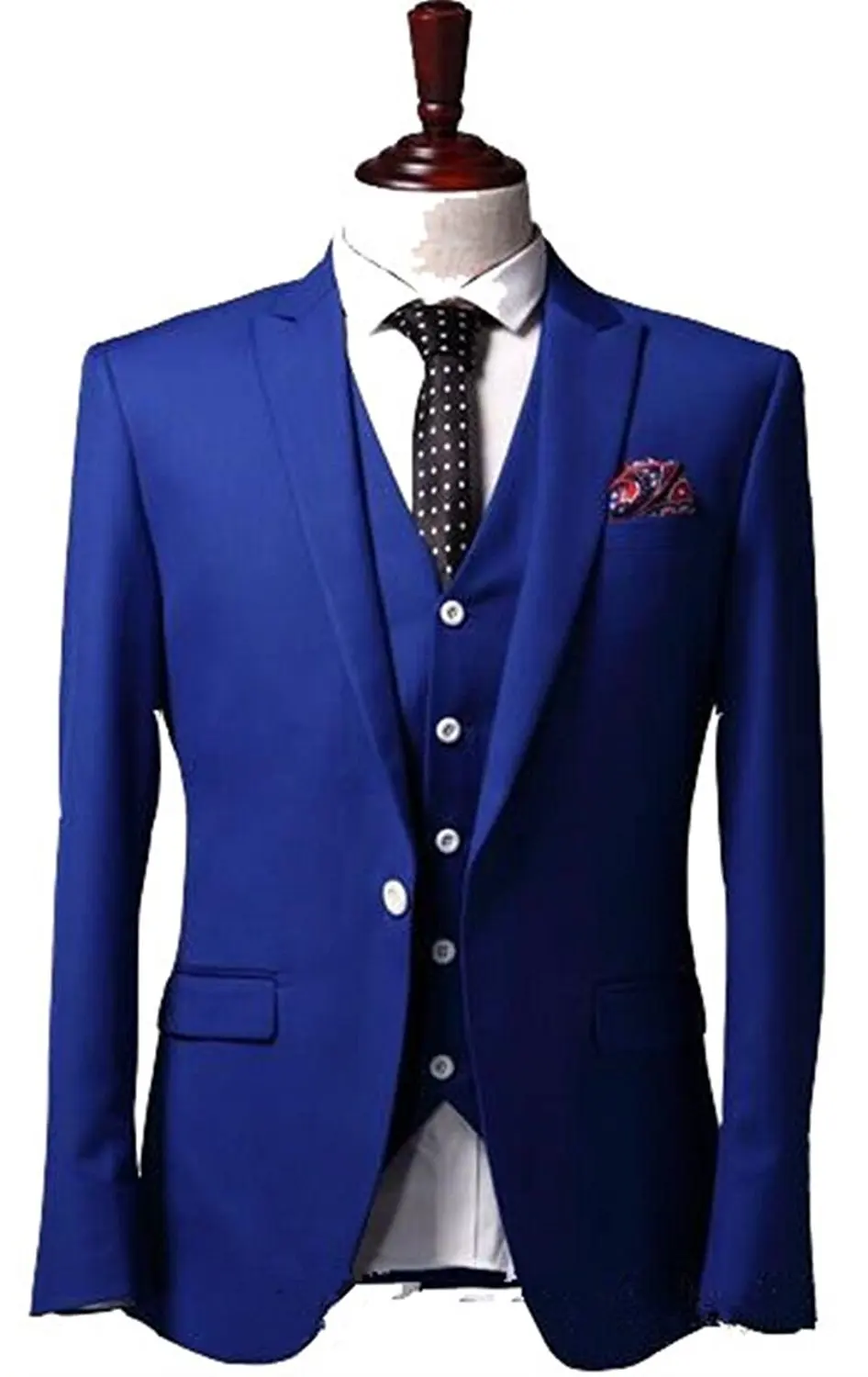 Men's Royal Blue Terno Masculino Slim Fit Formal Wedding Business Suit ...