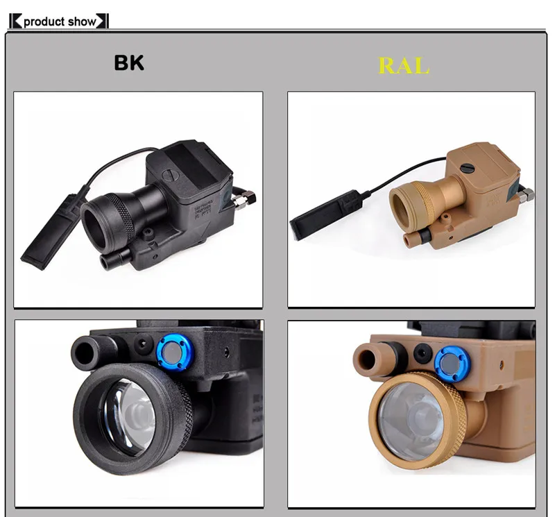 Elemento Airsoft Nova Versão Red & ir Laser Lanterna Infravermelha Tático Luz Led Vermelho Dot Softair Totalmente Funcional Preto Ellm01 6 ir laser lanterna infravermelha tático luz led