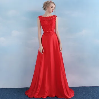 

Holievery Lace Satin Long Bridesmaid Dresses Burgundy Red Purple 2019 Lace Up Maid of Honor Wedding Guest Dress Vestido Longo