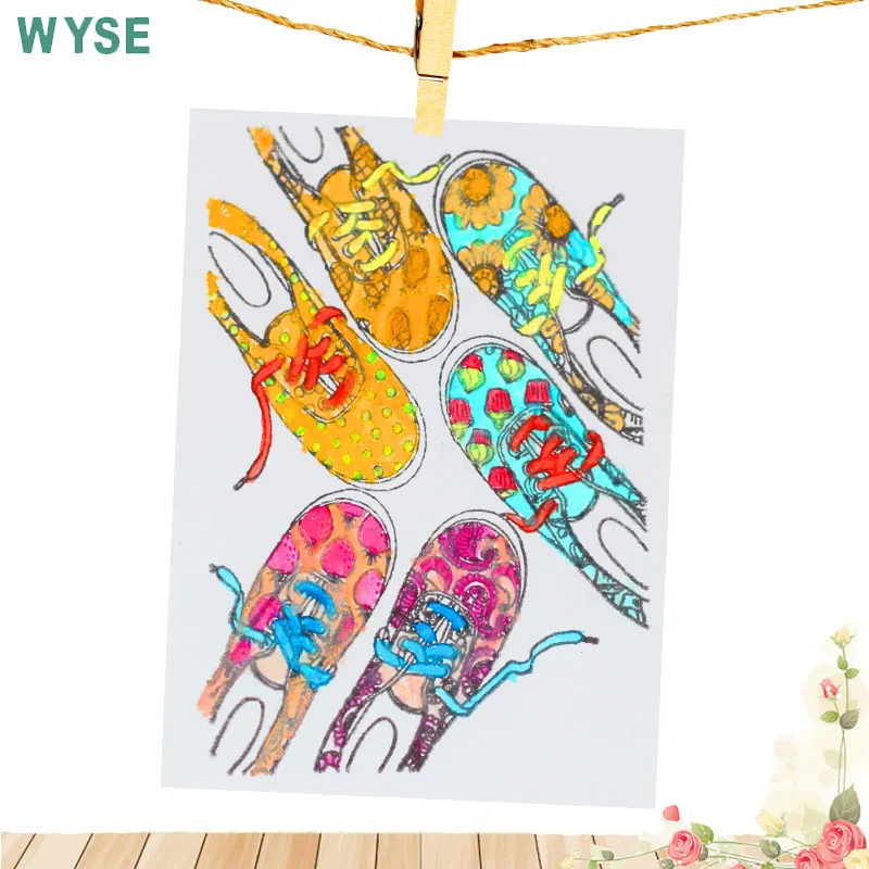 

Cute Shoes Clear Stamps Flower shoes Stamp Clear Rubber Silicone Stamp for Scrapbooking DIY paper card making Decoration 6*9cm