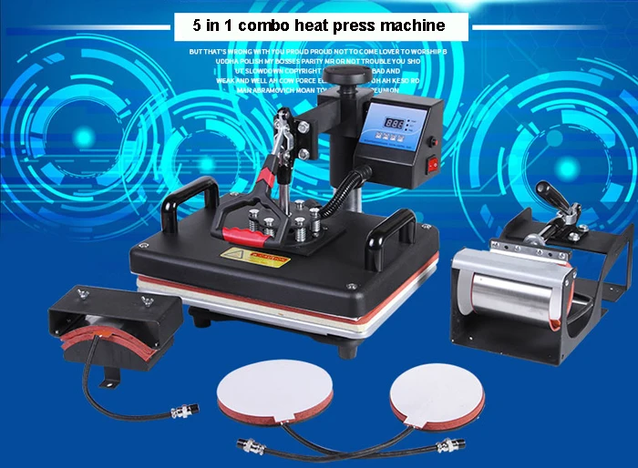 5 в 1 многофункциональная машина для термопечати комбинированная машина для передачи тепла
