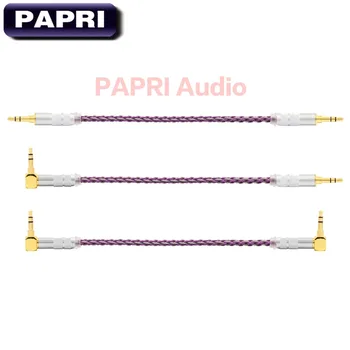 

PAPRI R11 Cable Audio PVC OCC Silver Plated Headphone 6N Connector 3.5mm AUX Male To Male Cable 8 Cores Handmade Line