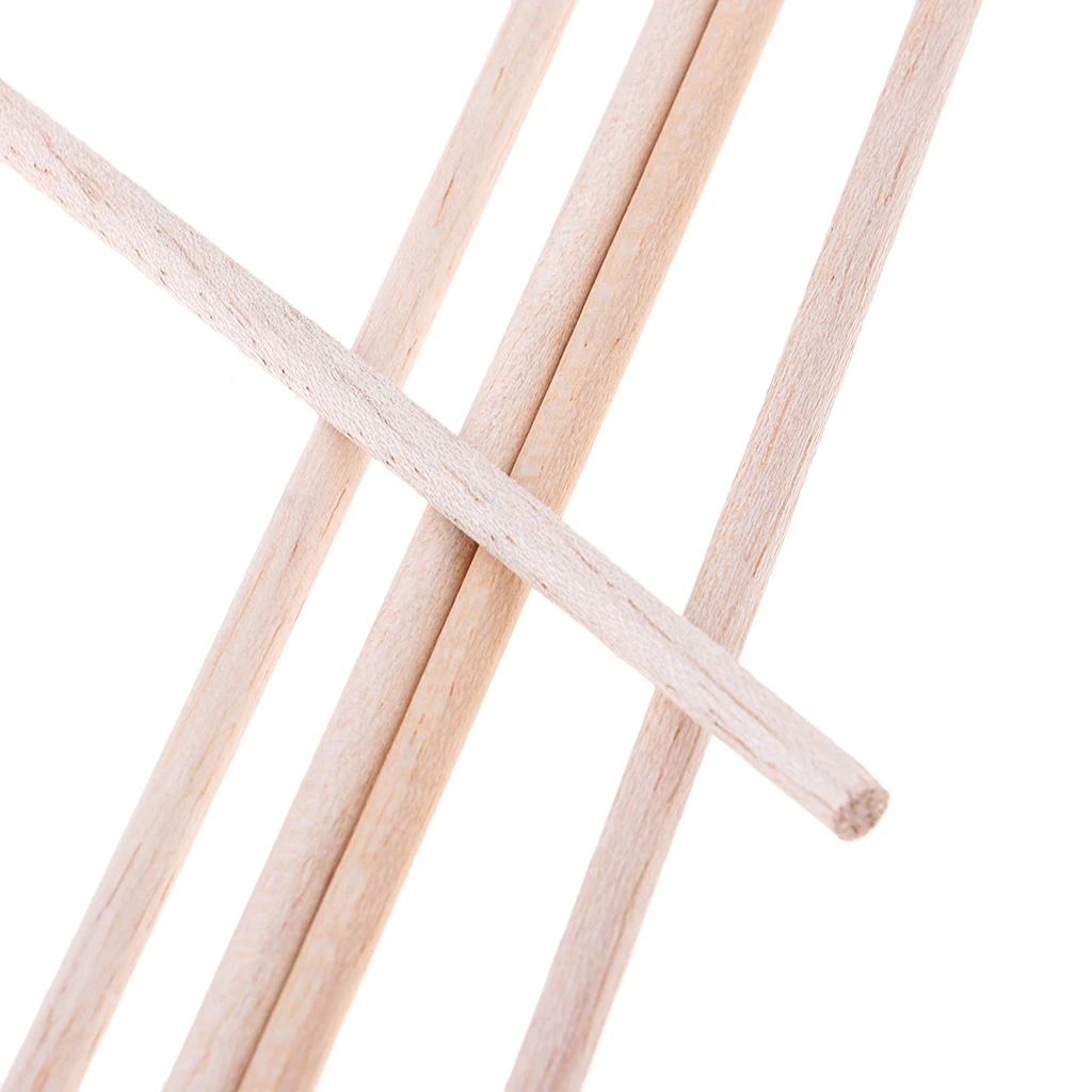 MagiDeal 5Pcs 6*250mm Craft Sticks Round Rod Balsa Wood Bar Hobby Model DIY Craft Acc for Architecture Model Toys Carving