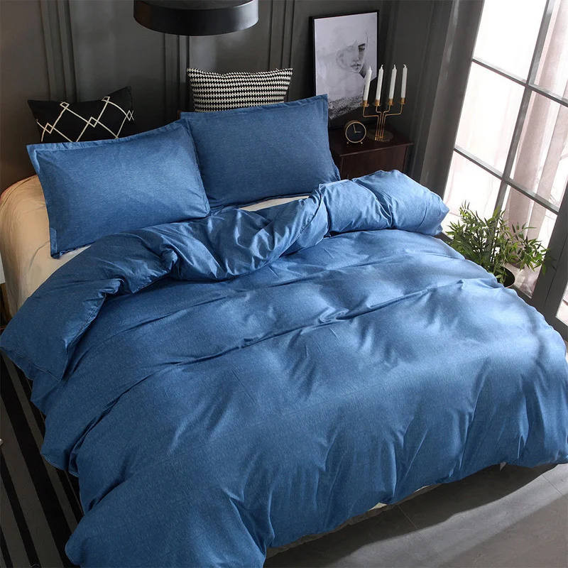 

Soft Bedding Set for Adult Single Double King Size Linen Fabric Solid Color Pillowcase Duvet Cover Pillowcase Home Bedroom Decor