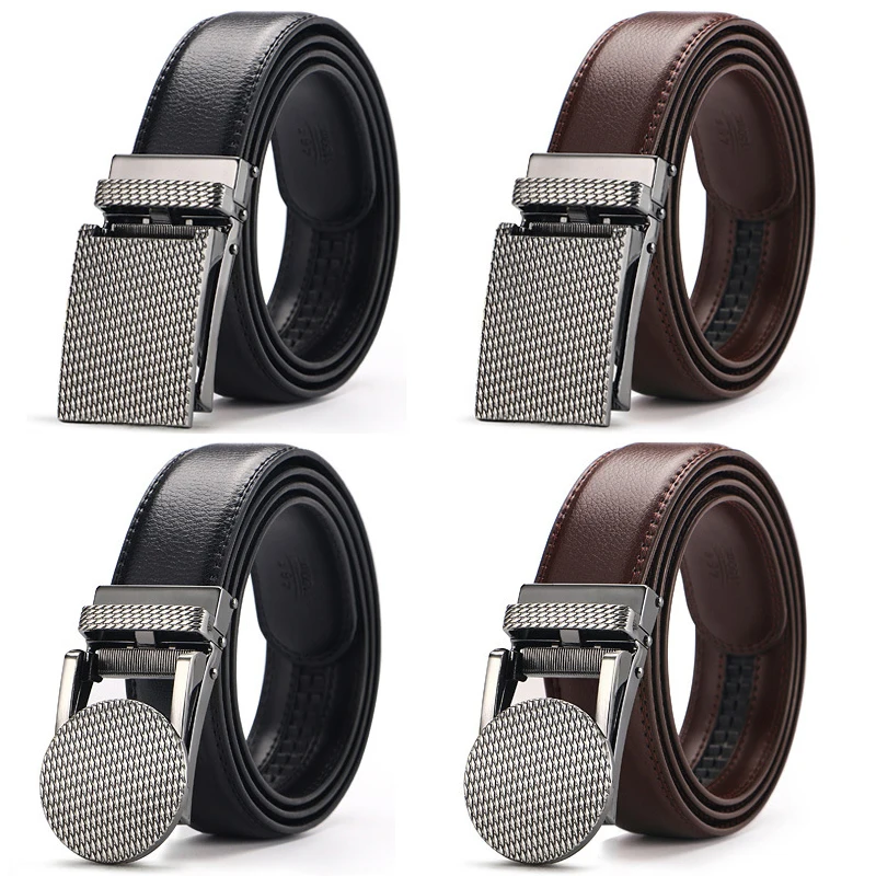 Men's ratchet click belt genuine leather dress belt for men jeans