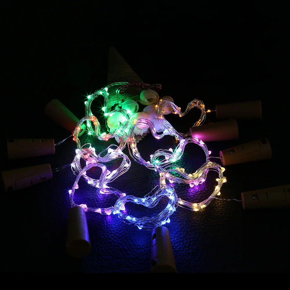 50 шт./лот светильники в форме винных бутылок с пробкой 2 м 20 светодиодов с мини-сказочным светом батарея работает для DIY вечерние настольные Рождество Хэллоуин