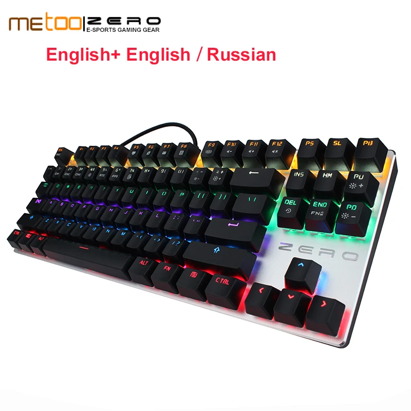 

Free Shipping Original Metoo ZERO Wired Mechanical Keyboard with LED Backlit Wireless Gaming Keyboard 87/104 Keys For Gamer
