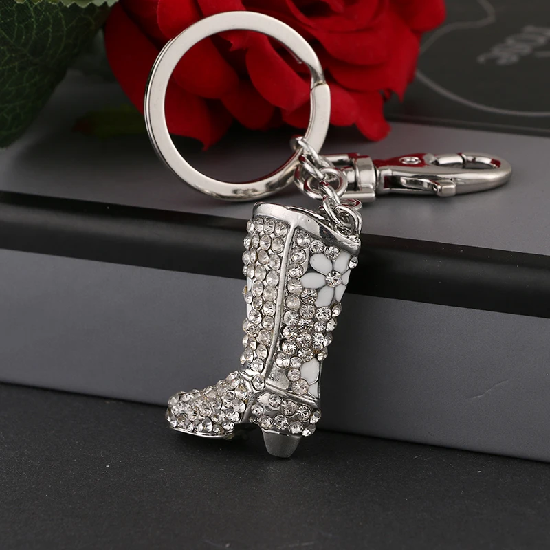 

High boots shoes cute rhinestone charm crystal pendant wallet bag ysk065 car key ring chain accessories gifts