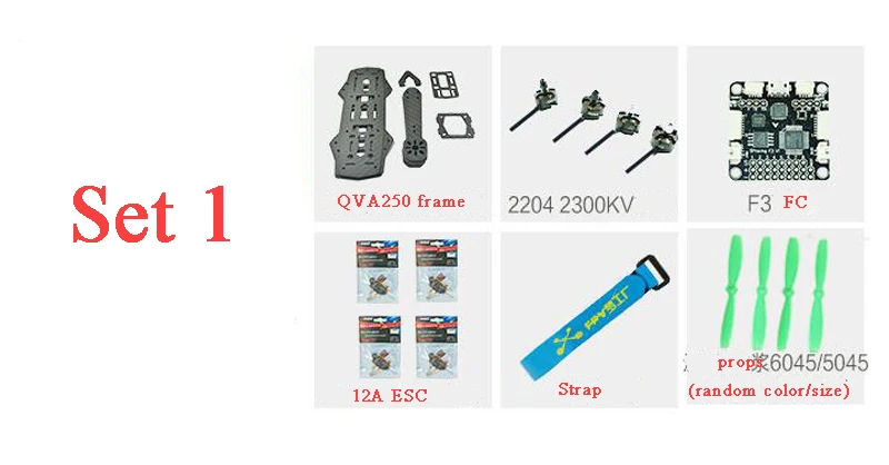 

Carbon Fiber QAV250 Drone Quad FPV Rack Frame 2204 2300KV Motors 12A ESC Props FPV Camera VTX Assembling Accessories DIY Parts