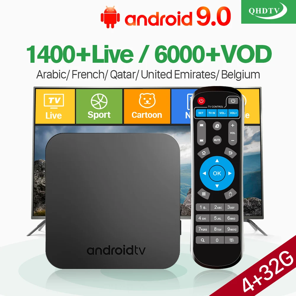 QHDTV IPTV France Arabic Belgium 1 Year IP TV KM9 Android 9.0 4G+32G BT USB3.0 Dual-Band WIFI 4K Arabic IPTV France Netherlands QHDTV IPTV France Arabic Belgium 1 Year IP TV KM9 Android 9.0 4G+32G BT USB3.0 Dual-Band WIFI 4K Arabic IPTV France Netherlands
