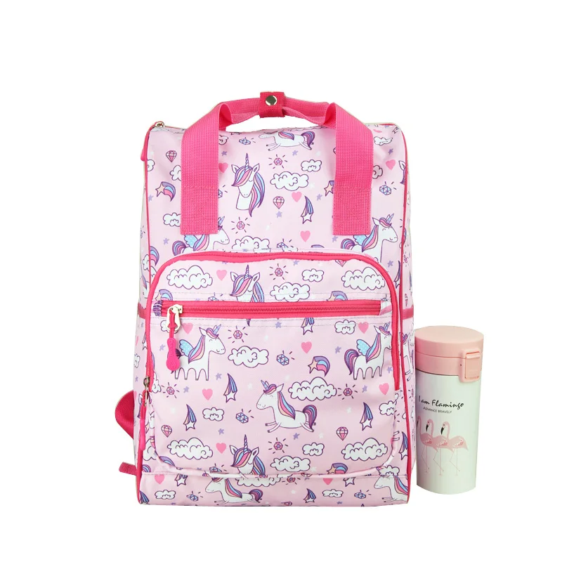 Unicorns Rainbow Backpack School Student Bags Girl Pineapple Alpaca