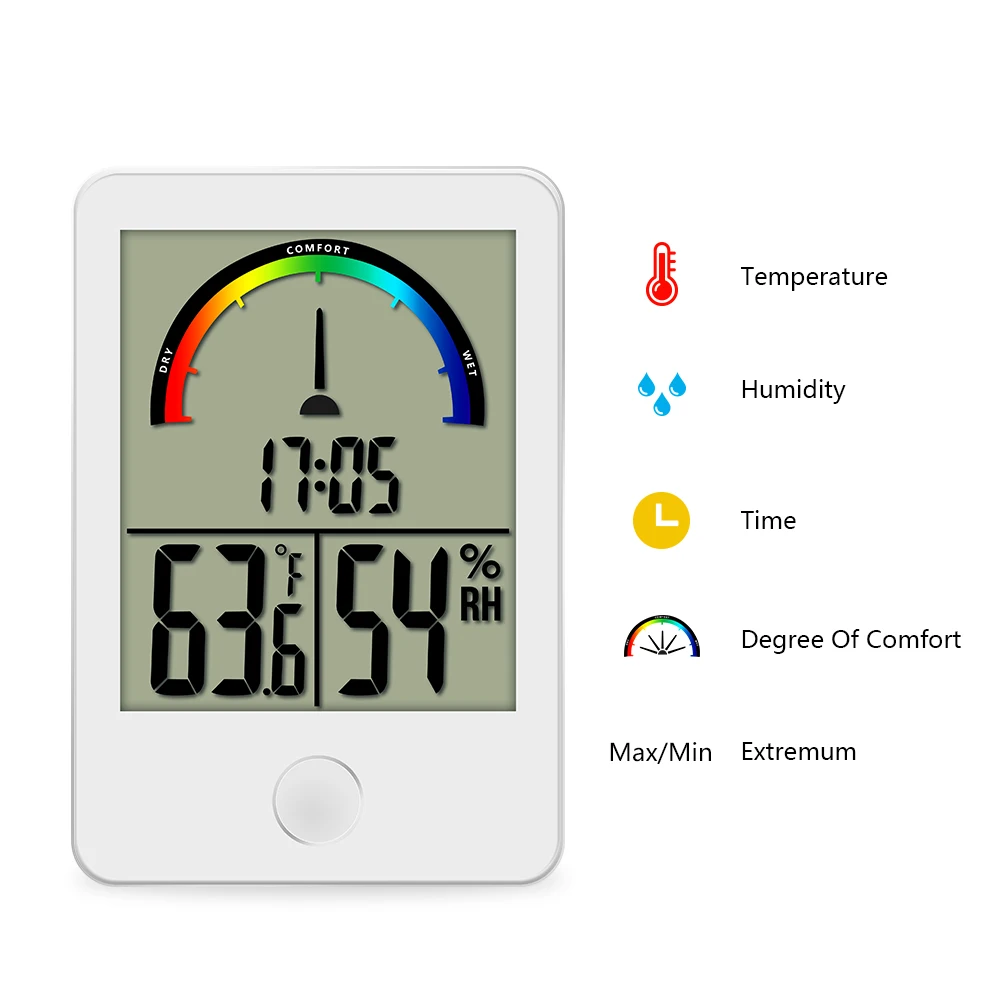 Digital Display Comfort Level Weather Station Clock Indoor