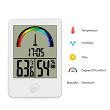 Digital display Comfort Level Weather Station Clock indoor thermometer Humidity measurement Portable Temperature Meter