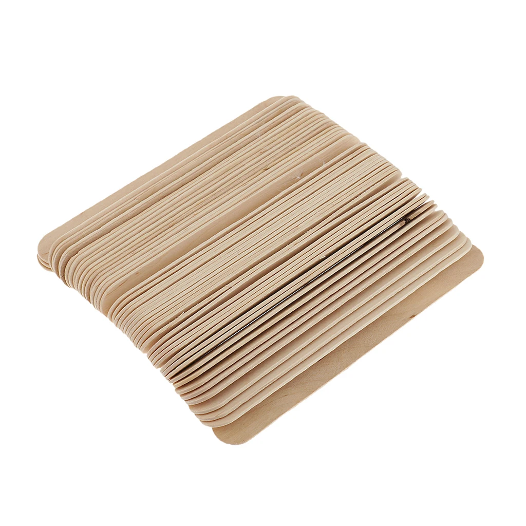 50pcs Disposable Wax Spatula Stick Body Hair Removal Waxing Wooden Tongue Depressor Applicator