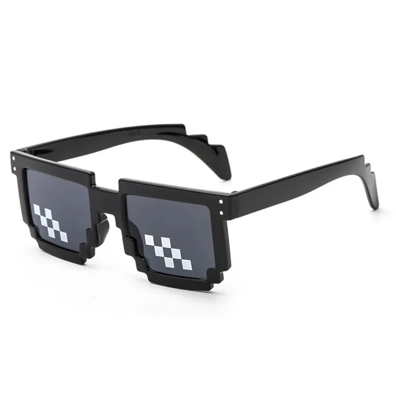 1PC NEW Mosaic Sunglasses Trick Toy Thug Life Glasses Deal With It Glasses  Pixel Black Mosaic Sunglasses Cool Jokes Funny Toys