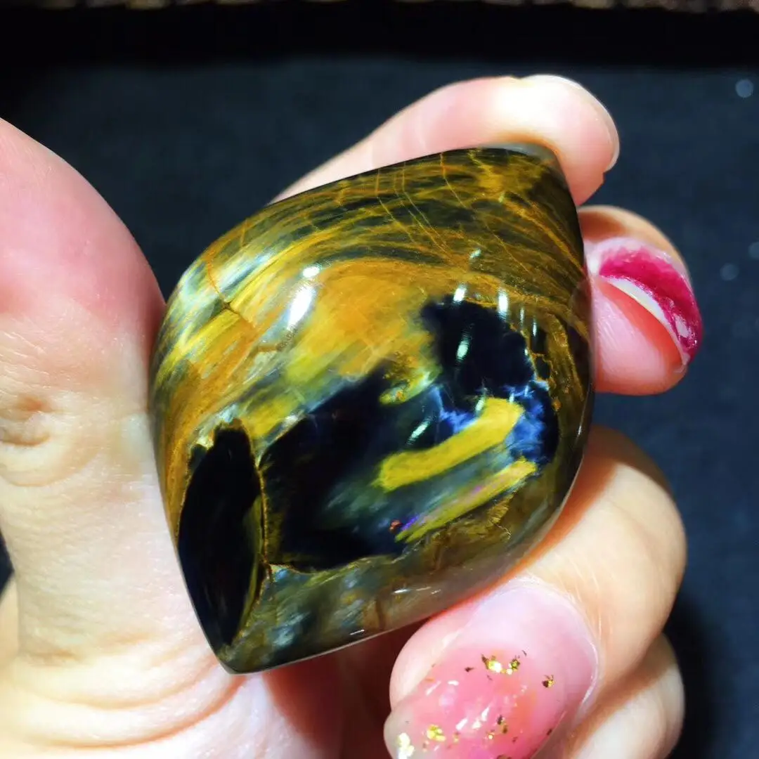

100% Genuine Natural Blue yellow Pietersite Pendant Woman Man Gift 44.4x31.8x11.3mm Bead From Namibia Fashion Jewelry Pendant