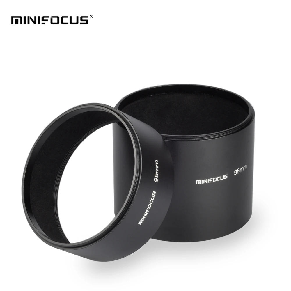 

MINIFOCUS 95mm Screw in Telephoto Metal Lens Hood with Filter Thread Mount for Camera Lens with 95mm Filter Thread Aluminium