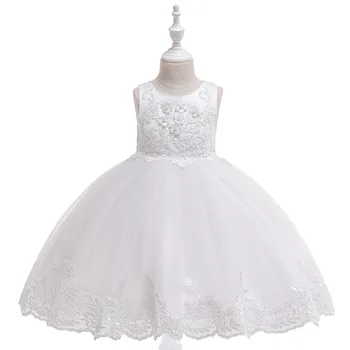 

Ballgown white Flower Girls Dress For Wedding Princess Lace Appliques Tutu Formal Dresses 2019 In Stock
