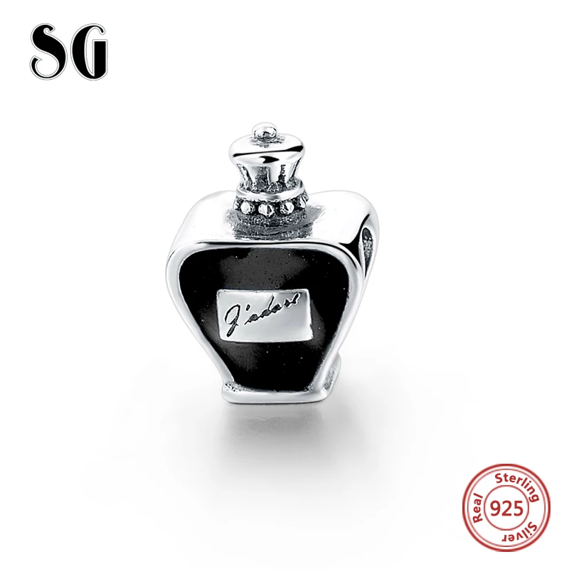 SG Серебро 925 индивидуальный флакон для парфюмерии, Очаровательные бусы, соответствуют подлинные pandora Браслеты Berloques Аутентичные подвеска, ювелирное изделие, подарок