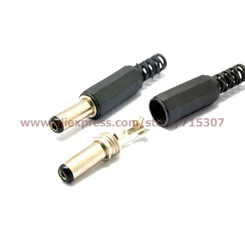 1x 5.5mm x 2.5mm DC Power Male Connector Adapter Plastic Cover Handle Head Black 