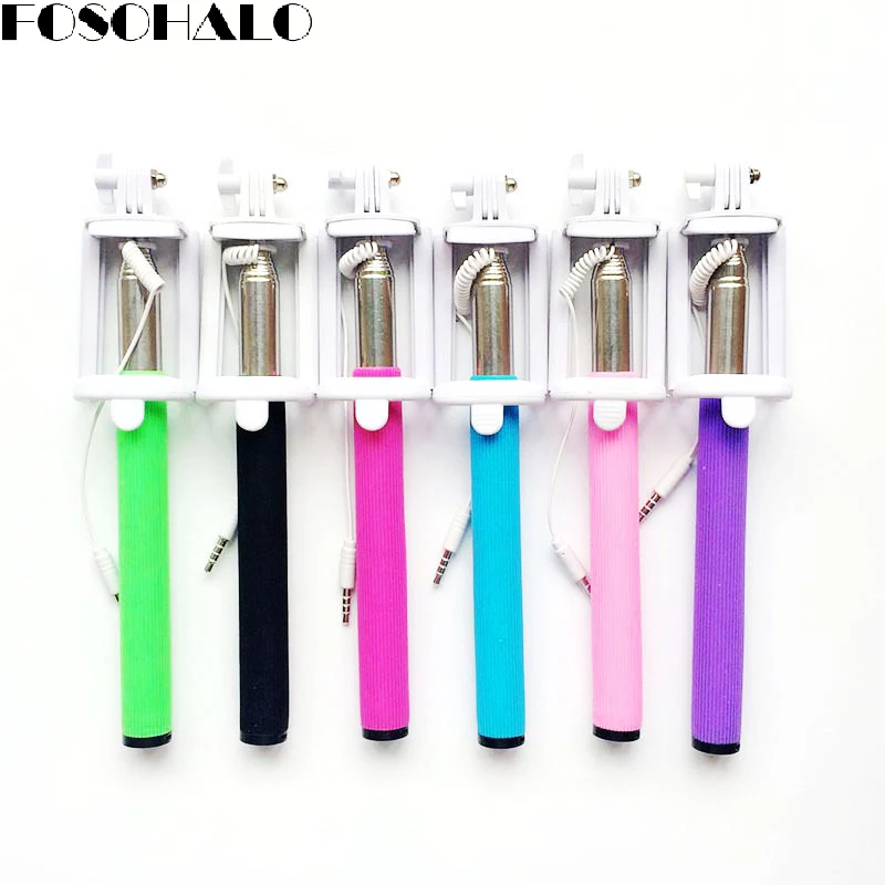

1Pcs Universal Wired Candy Selfie Stick For Android iPhone 6 5 Samsung Xiaomi Phone Monopod Palo Selfie Sticks Tripod Holder