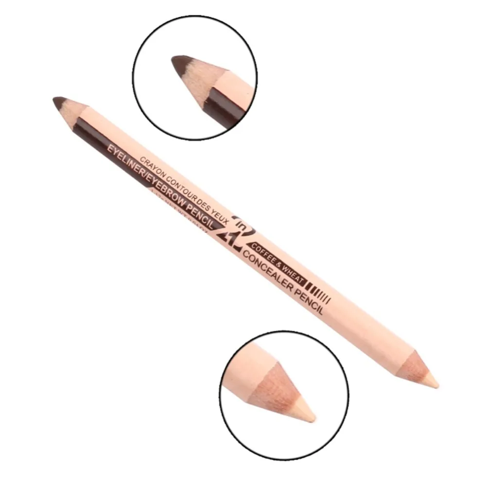 

Portable 2 in 1 Double-End Makeup Waterproof Eyebrow +Foundation Contour Concealer Pencil