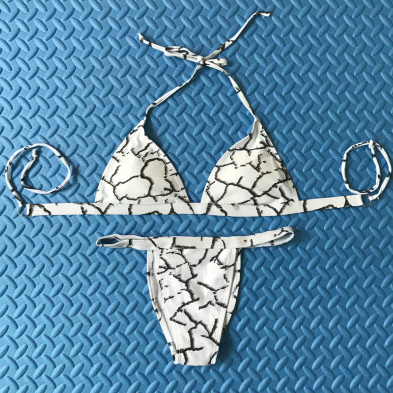 FS 2018 Trunk Print Couple Lovers Swimwear Swimsuits Male Sport Swim Briefs Trunks Female Bikinis Set For Women Bathing Suits_3