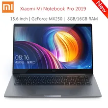 Xiaomi mi ноутбук Pro 15,6 дюймов Windows 10 MX150/MX250 i5/i7 четырехъядерный ноутбук 1,8 ГГц 256 ГБ/512 ГБ SSD отпечаток пальца HD mi