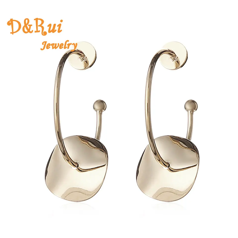 

Gold Geometric Earrings Fashion Jewelry for Women 2019 Woman's Accessories Round Alloy Big Dangle Drop Statement Earring Pusheen