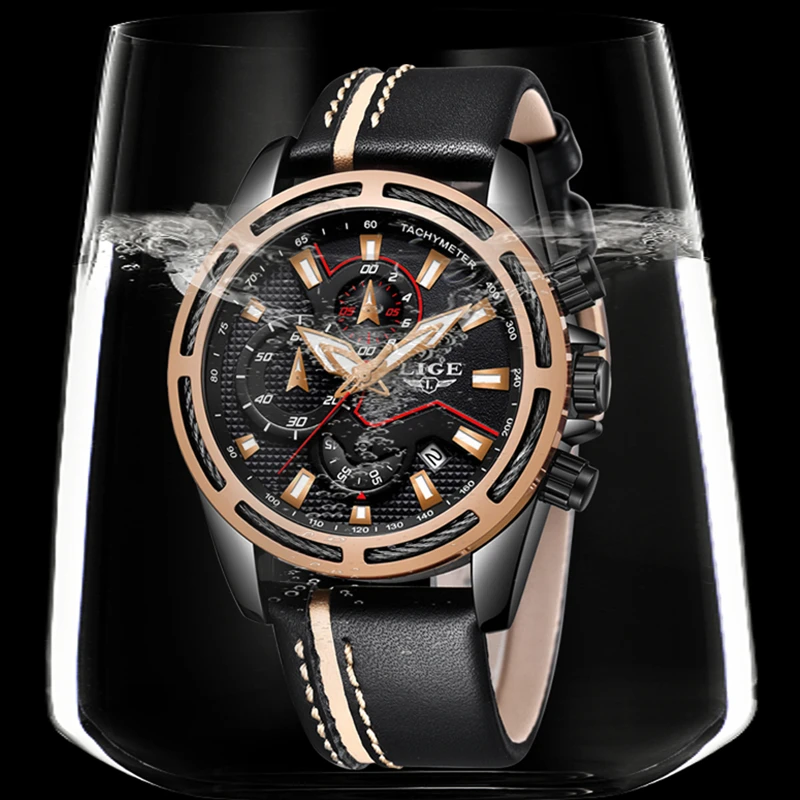 

LIGE Mens Watches Top Brand Luxury Waterproof Fashion Sport Quartz Watch Men Business Chronograph Wrist Watch Relogio Masculino