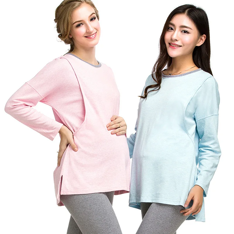 Cotton Maternity Pajamas Big Size Full Sleeve Maternity Sleepwear