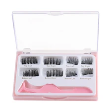 8 шт./компл. двойной магнитный 3D Накладные ресницы с Tweerzers натуральный длинные намагниченные ресницы не требуется клей 2 разные стили Makup Инструмент