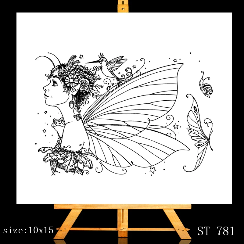 

AZSG Flower Fairy Clear Stamps/Seals For DIY Scrapbooking/Card Making/Album Decorative Silicone Stamp Crafts