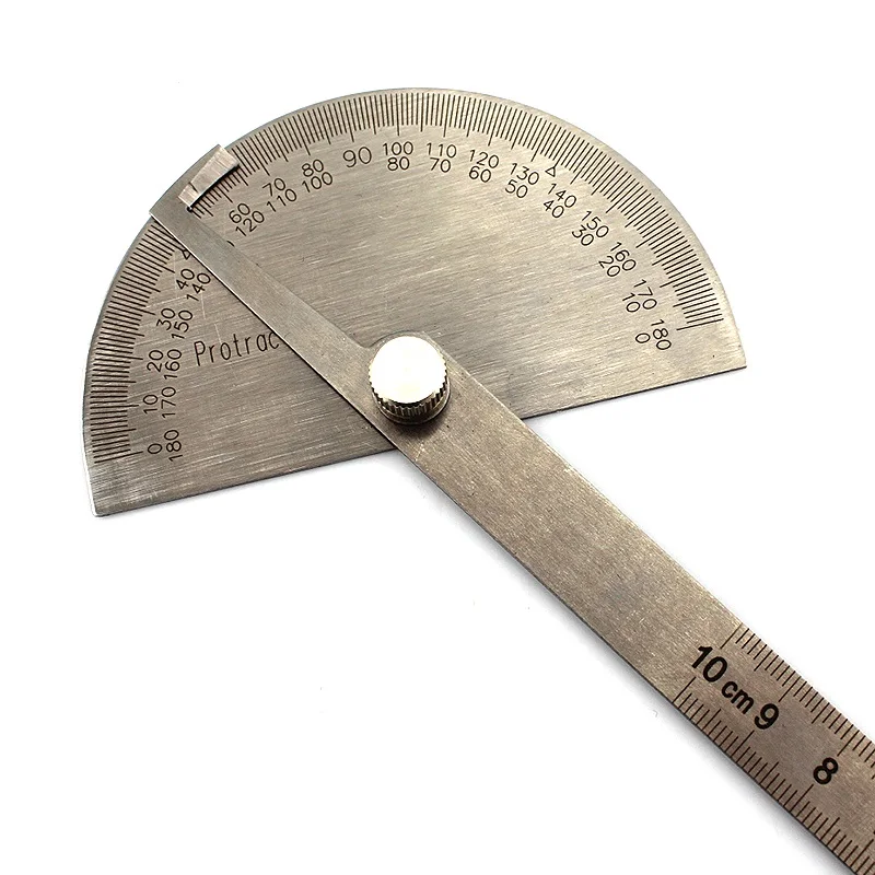 1PCS 0 180 Degree Angle Ruler Protractor Stainless Steel Angle Finder
